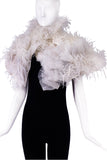 Vintage White Feather and Ruffles PVC Caplet