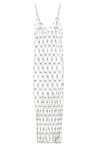 Paco Rabanne Silver Chain Fish Net Mesh Crystal Dress Gown