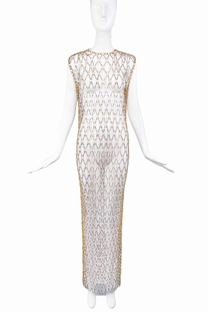 Paco Rabanne Gold Silver Metal Gown