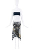 Paco Raban Silver and Gold Sequin Chainmail Bias Cut Skirt