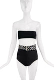 Vintage Black Vinyl Belt with Metal Oversized Studs and Grommets