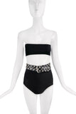 Vintage Black Vinyl Belt with Metal Oversized Studs and Grommets