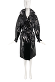 Krizia Black Patent Vinyl Trench Coat #