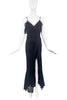 Pat Field David Dalrymple Black Corset Wrap High Slit Slip Dress 90's Gown Dress