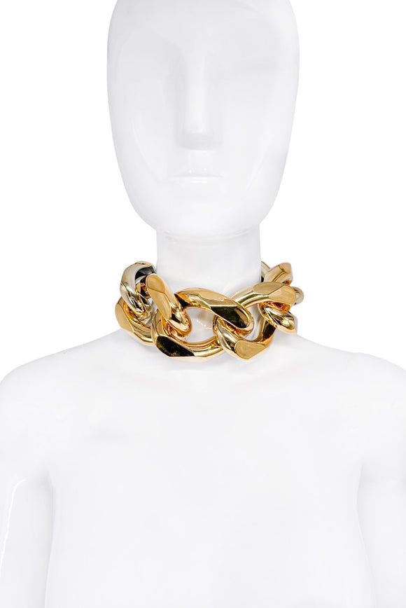 Vintage Gold Oversized XL Chain Link Choker Necklace