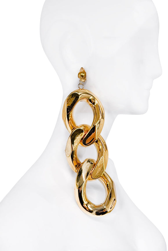 Vintage Gold Oversized XL Chain Link Earrings