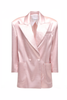 Philosophy di Lorenzo Serafini Pink Oversized Satin Quilted Blazer FW2020