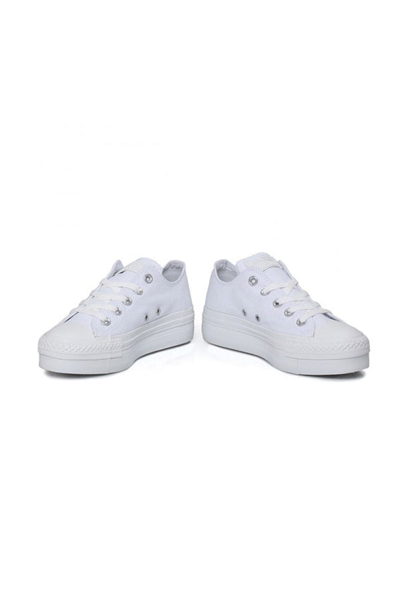 White Canvas Platform Converse