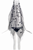 Vintage Black Sheer Oversized 3D Polka Dot Veil