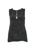 Prada Black Chiffon Tank Top with Beads and Feathers - BOUTIQUE PURCHASE PRICE