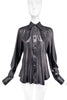 Prada Black Leather Button Down Shirt