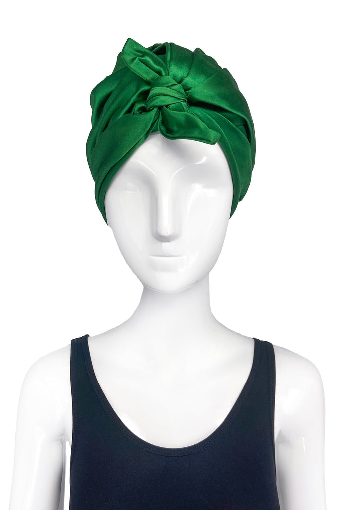 Prada Emerald Green Satin Turban Spring Summer 2007 Runway