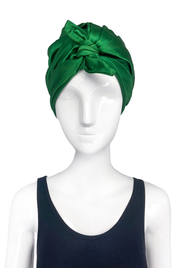 Prada Emerald Green Satin Turban Spring Summer 2007 Runway