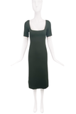 Prada Military Hunter Green Empire Waist Dress Fall 1996