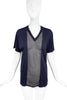 Prada Black Dark Navy Basket Ball Jersey Fishnet T-Shirt
