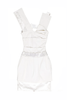 Preen White Cream Stretch Satin Body Con Dress