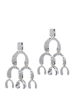 Proenza Schouler Silver Metallic Huge Triangle Mobile Abstract Earrings Spring 2017 Runway