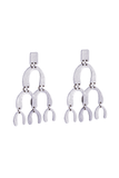Proenza Schouler Silver Metallic Huge Triangle Mobile Abstract Earrings Spring 2017 Runway