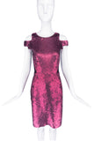 Proenza Schouler Red Sequin "Cold Shoulder" Party Dress
