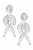 Emilio Pucci Crystal Leaf Earrings with Fish Etching