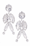 Emilio Pucci Crystal Leaf Earrings with Fish Etching