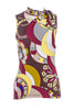 Emilio Pucci Kaleidoscope Print Mock Neck Top with Bow at Neck