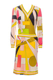 Emilio Pucci Geometric Print Silk Jersey Vintage 1960's Dress