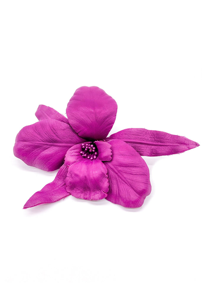 M&S Smallberg Purple & Magenta Leather Orchids and Crushed Velvet Blue Orchid by Flower Couturier MS Schmalberg