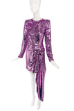 16 Arlington Purple Lavender Asymmetric Sequin Dress
