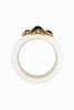 Roberto Cavalli White Gold Black Gemstone Crsytal Flower Decal Cuff Bracelet