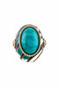 Roberto Cavalli Gold Black Blue Enamel Stone Embellished Statement Ring