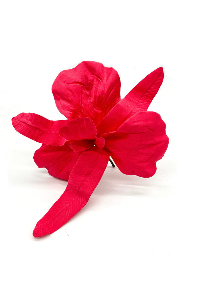 M&S Smallberg Coral Pink Red Fabric Orchid Flower Collection