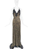 Redemption Paris Green Olive Leopard Camoflauge Black Lace Silk Slip Dress Gown Spring 2018
