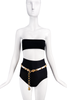 Revillon Paris White Leather Gold Metal Logo Belt