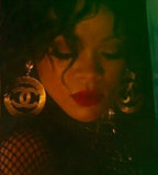 Chanel Gold Sunburst Iconic "CC" Logo Hoop Earrings 1990's Supermodel Era