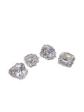 Vintage Collection of Oversized Silver Cocktail Rings with Faceted Crystals