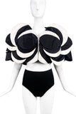 Roberto Capucci Alta Moda Black and White Circle Origami Jacket Circa 1987