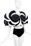 Roberto Capucci Alta Moda Black and White Circle Origami Jacket Circa 1987