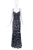 Roberto Cavalli Black & White Giraffe Print Dress Gown