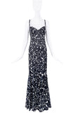 Roberto Cavalli Black & White Giraffe Print Dress Gown