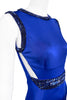 Roberto Cavalli Cobalt Blue Jersey Gown with Cut-Outs and Bead Detailing