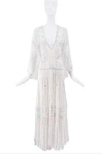 Roberto Cavalli White Lace Dress Gown