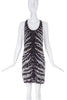 Roberto Cavalli Heavy Beaded and Sequin Zebra Pattern Mini Dress