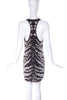 Roberto Cavalli Heavy Beaded and Sequin Zebra Pattern Mini Dress