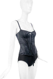 Roberto Cavalli Black Satin Bow Ruched Details Runway Corset 2003/2004