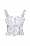 Simone Rocha Clear PVC Corset with White Rose Embroidery