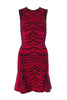 Alaia Style Knit Ronny Kobo Red and Black Tiger Print Dress