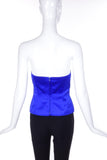 Emanuel Ungaro Blue Satin Bustier Corset Top