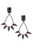 Mawi London Ruby Red Gunmetal Spiked Hoop Earrings