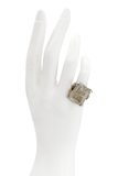 Vintage Silver Rutilated Rock Crystal Ring